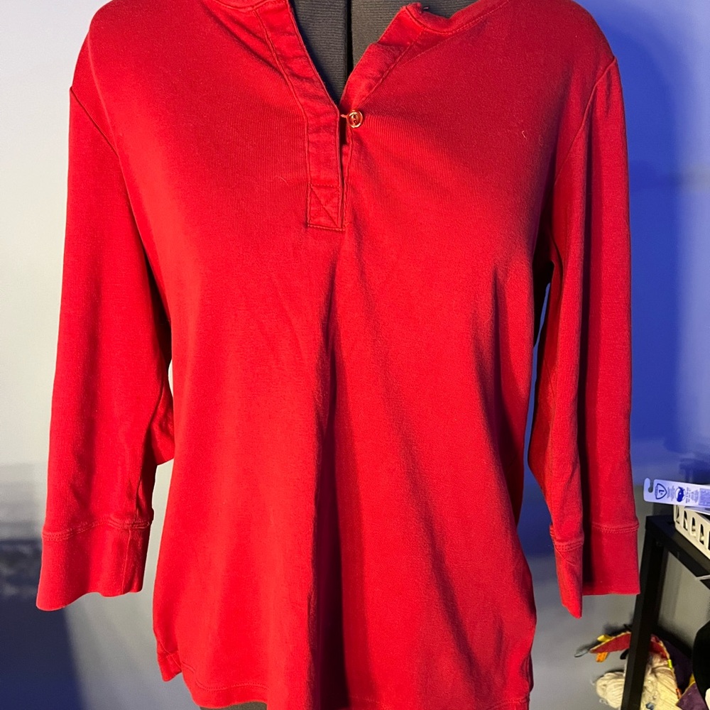 L.L. Bean Vibrant Red Cotton Shirt
